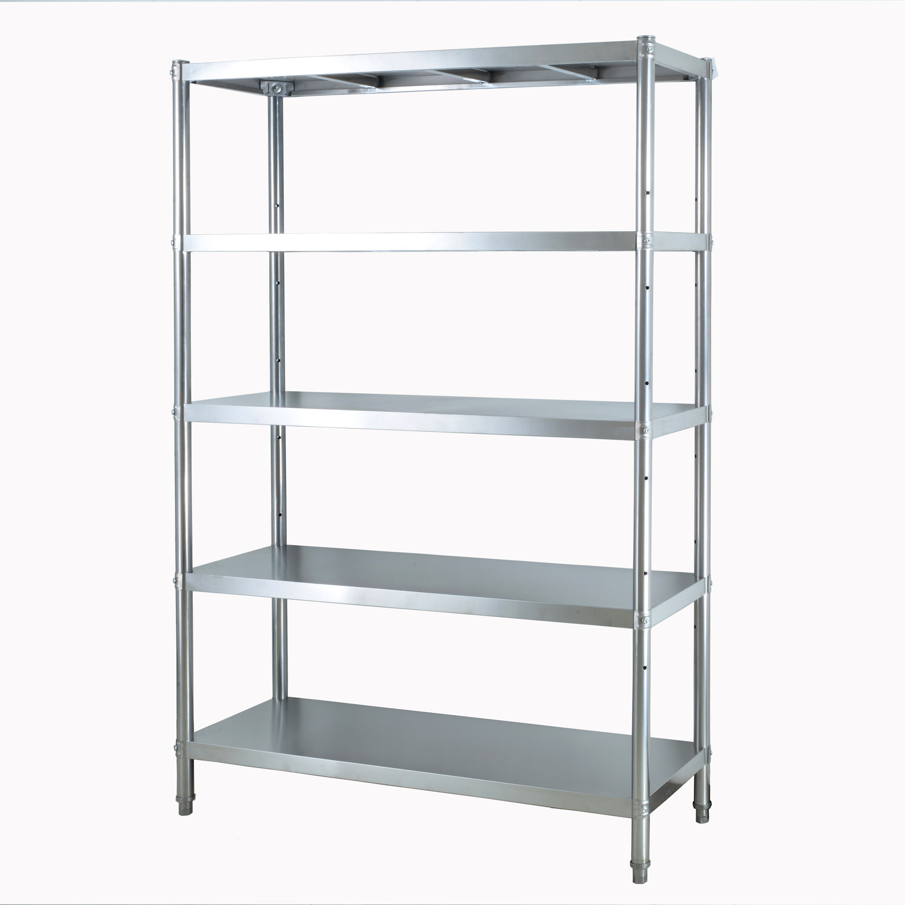 家用厨房不锈钢置物架五层落地仓库货架微波炉多层厨房置物架