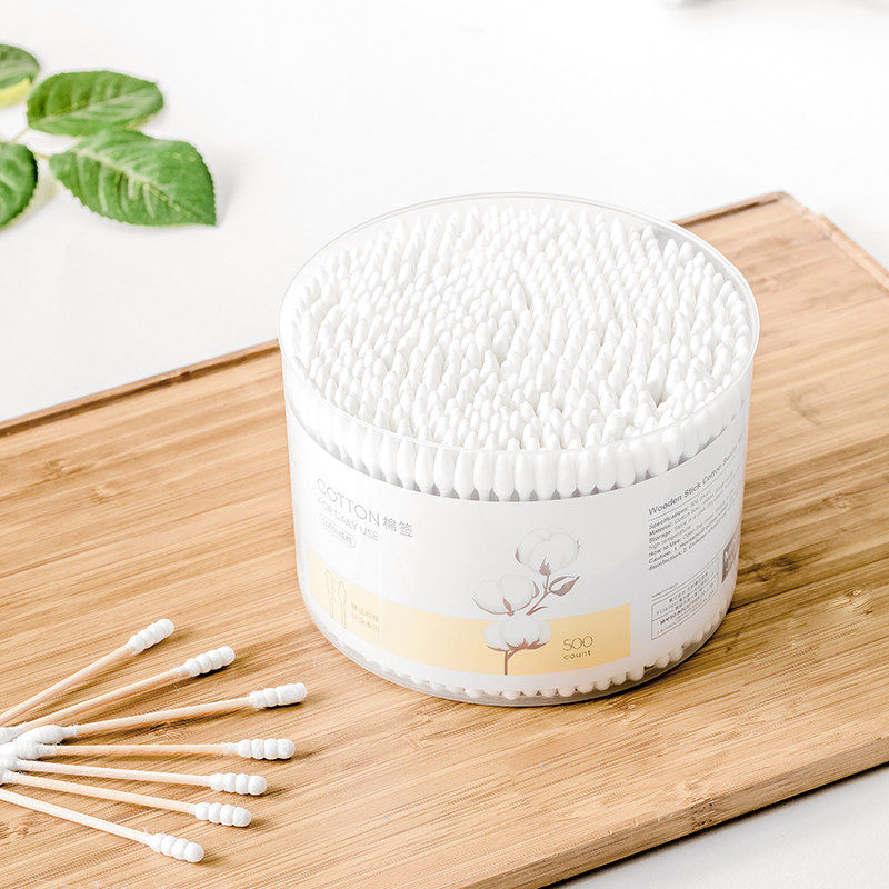 miniso名创优品棉棒掏耳化妆350支高品质纸轴螺旋尖头棉签