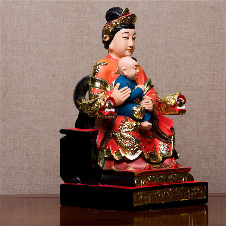 注生娘娘神像送子娘娘神临水夫人陈靖姑佛像道家神像树脂佛像摆件