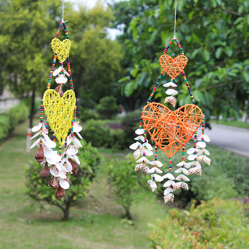 心形贝壳风铃挂饰门饰客厅卧室阳台装饰悬挂吊饰风铃及配件