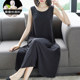 Extra-long mulberry silk sling sleeveless dress over-the-knee loose oversized vest skirt with silk bottoming skirt Extra-long mulberry silk sling sleeveless dress over-the-knee loose oversized vest skirt with silk bottoming skirt