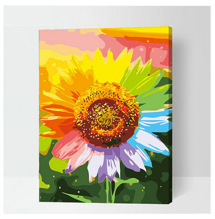 diy数字油画油彩装饰画大幅植物花卉手绘客厅卧室风景向日葵与猫