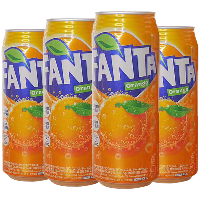 日本进口可口可乐fanta芬达橙子碳酸饮料罐装汽水碳酸饮料