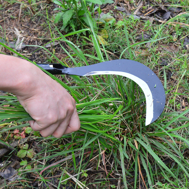 左手镰刀割草刀进口锰钢农用户外多功能长柄收割除草工具廉刀草刀