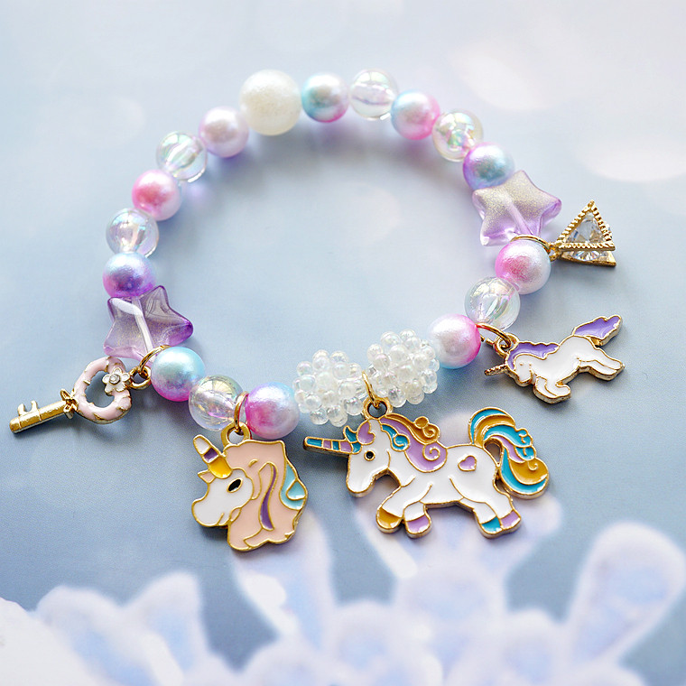 儿童卡通手链kt公主玩具美人鱼独角兽手串女孩手链