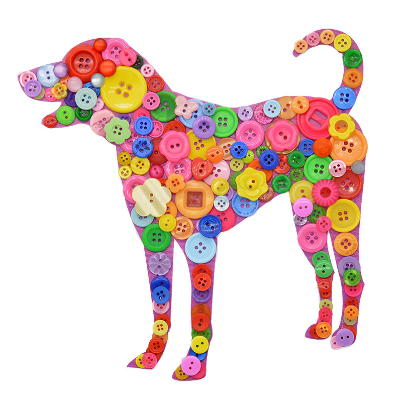 动物创意diy纽扣小朋友儿童益智手工手工制制作手工创意粘贴类