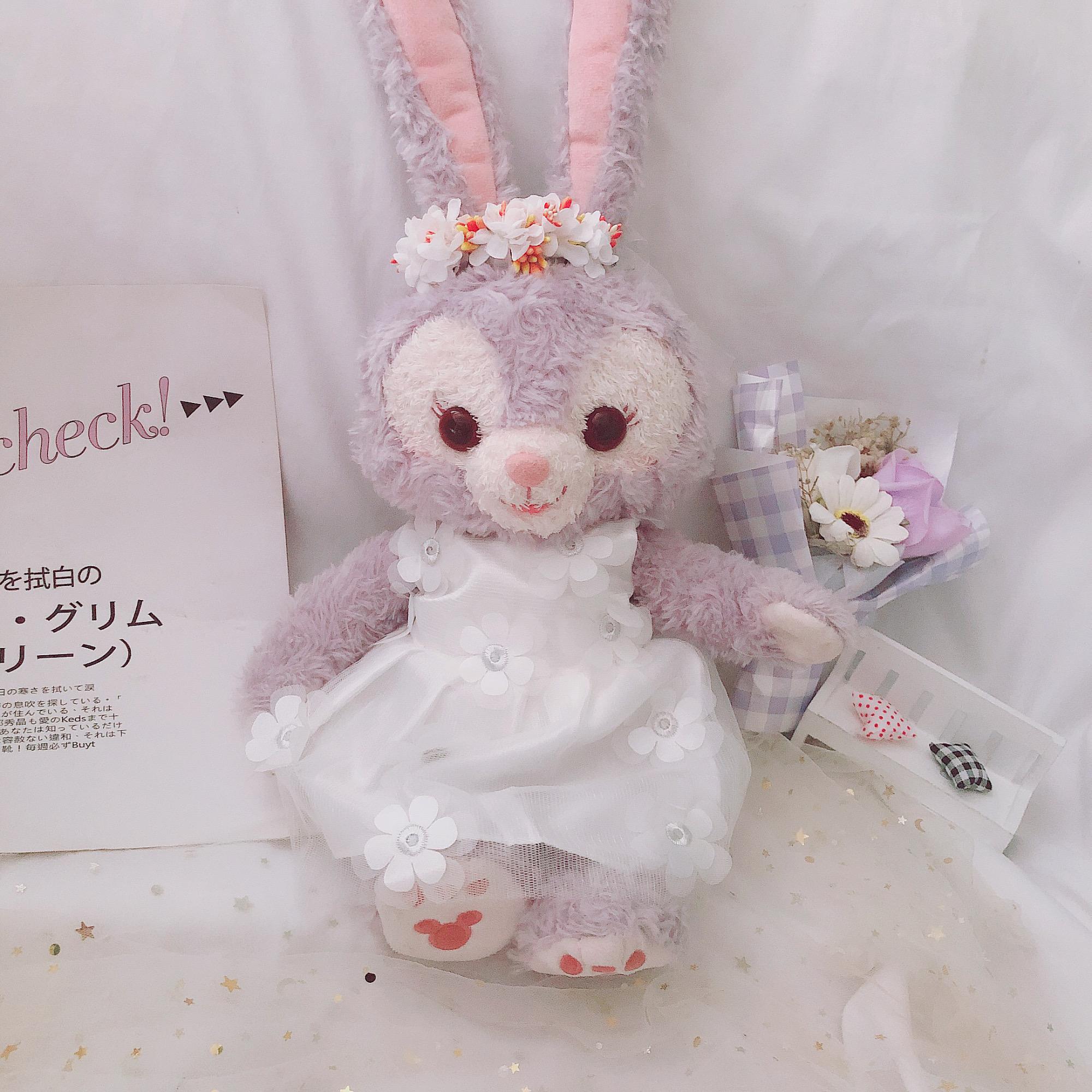 迪士尼星黛露公仔毛绒玩具史黛拉兔托尼猫情侣玩偶婚纱压床娃娃