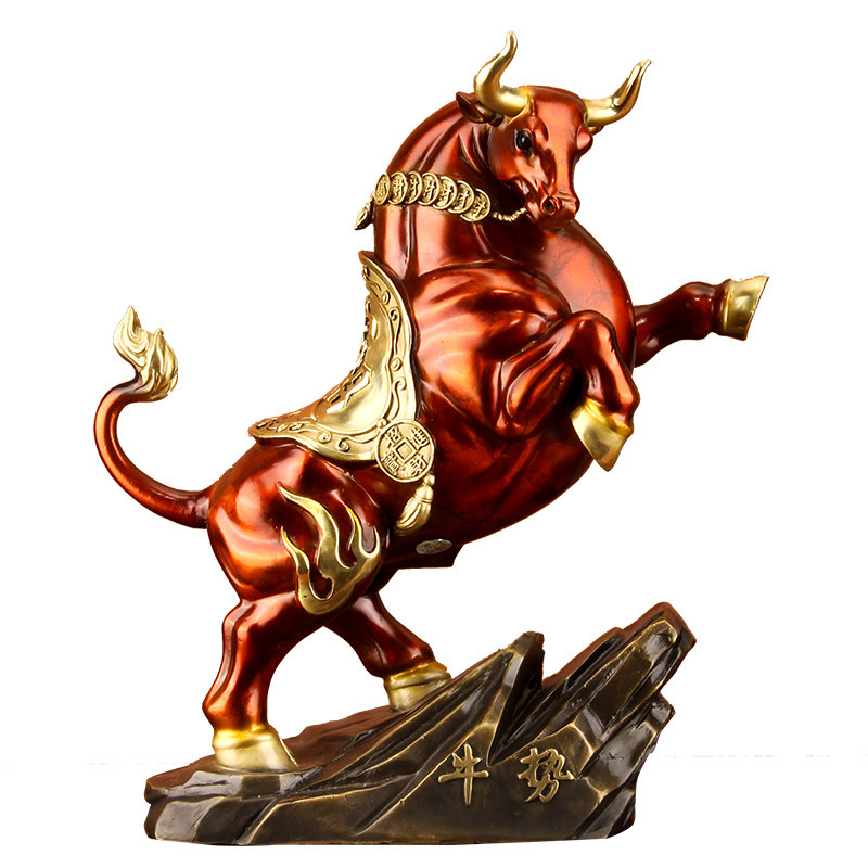 牛势纯铜铜牛摆件招财华尔街牛气冲天办公室领导摆件