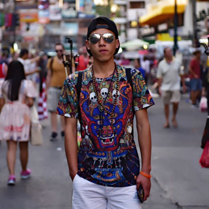 夏季中国风霸气龙袍嘻哈街头男女半袖3d情侣装短袖t恤泰国风上衣