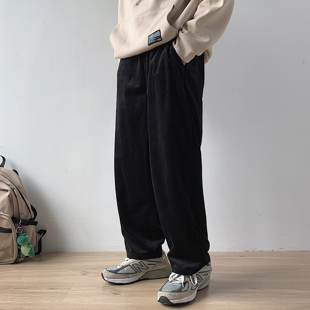 直筒灯芯绒长裤男加加大码潮休闲裤子厚宽松春秋休闲裤