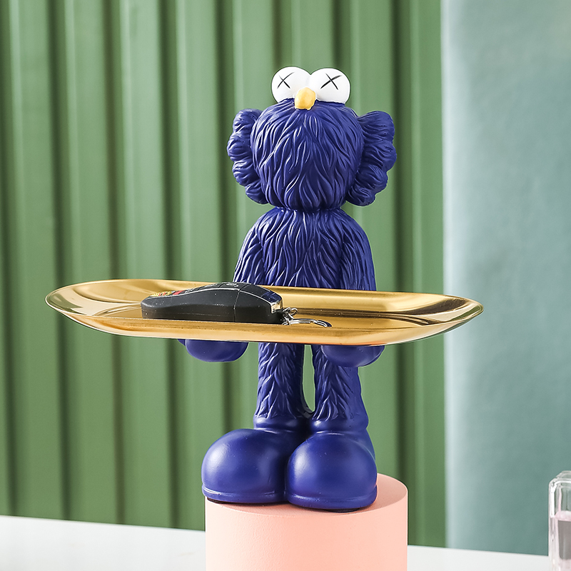 芝麻街网红暴力熊潮牌kaws公仔桌面摆件客厅电视柜摆件