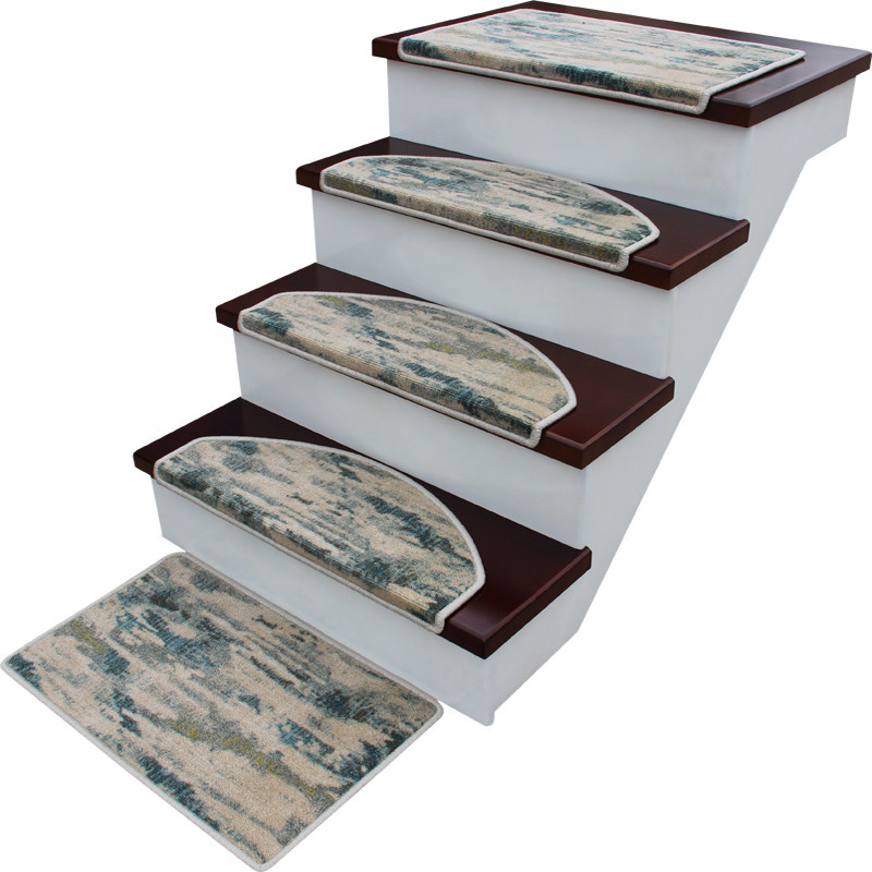 楼梯家用防滑垫子轻奢奢风实木踏步垫免胶自楼梯垫