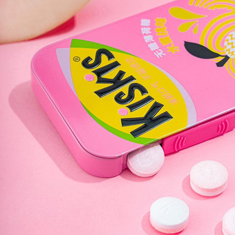 酷滋kiskis无糖薄荷糖接吻口香糖小零食随身装约会糖清新口气