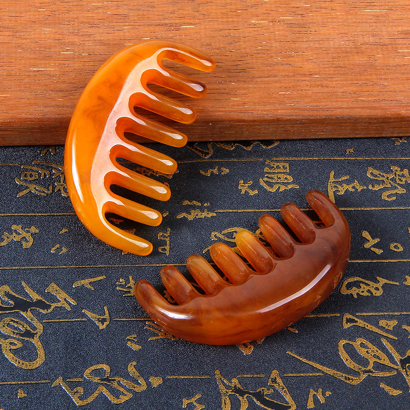 按摩树脂蜜蜡梳头头部经络身体刮痧梳子头皮头部按摩器