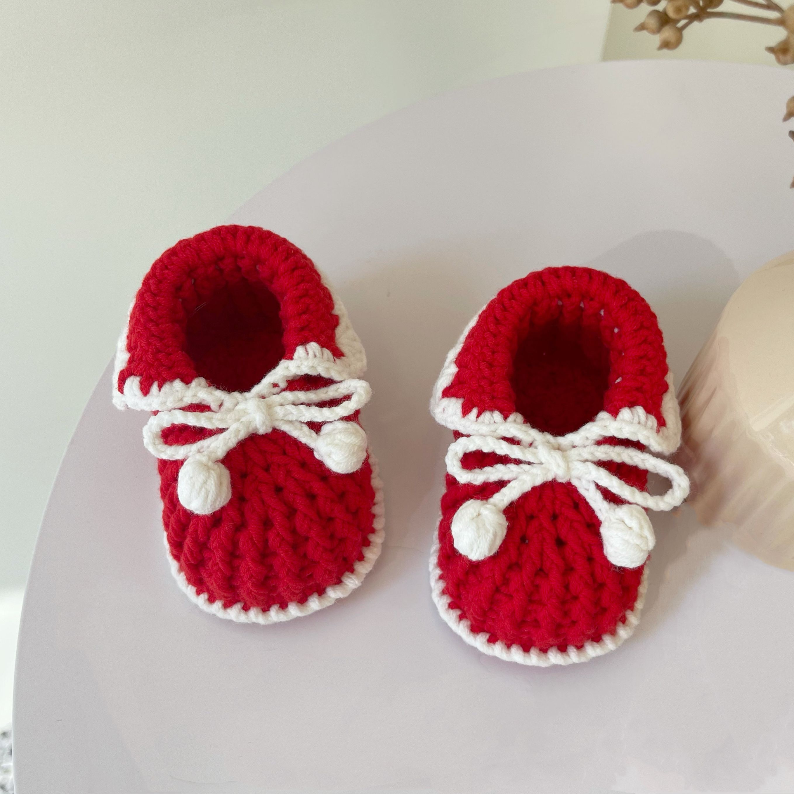 编织婴儿手工diy婴儿鞋鞋子钩针毛线新生儿宝宝毛线