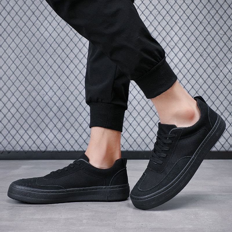 鞋子布鞋秋季男士帆布男韩版潮流百搭休闲透气帆布鞋