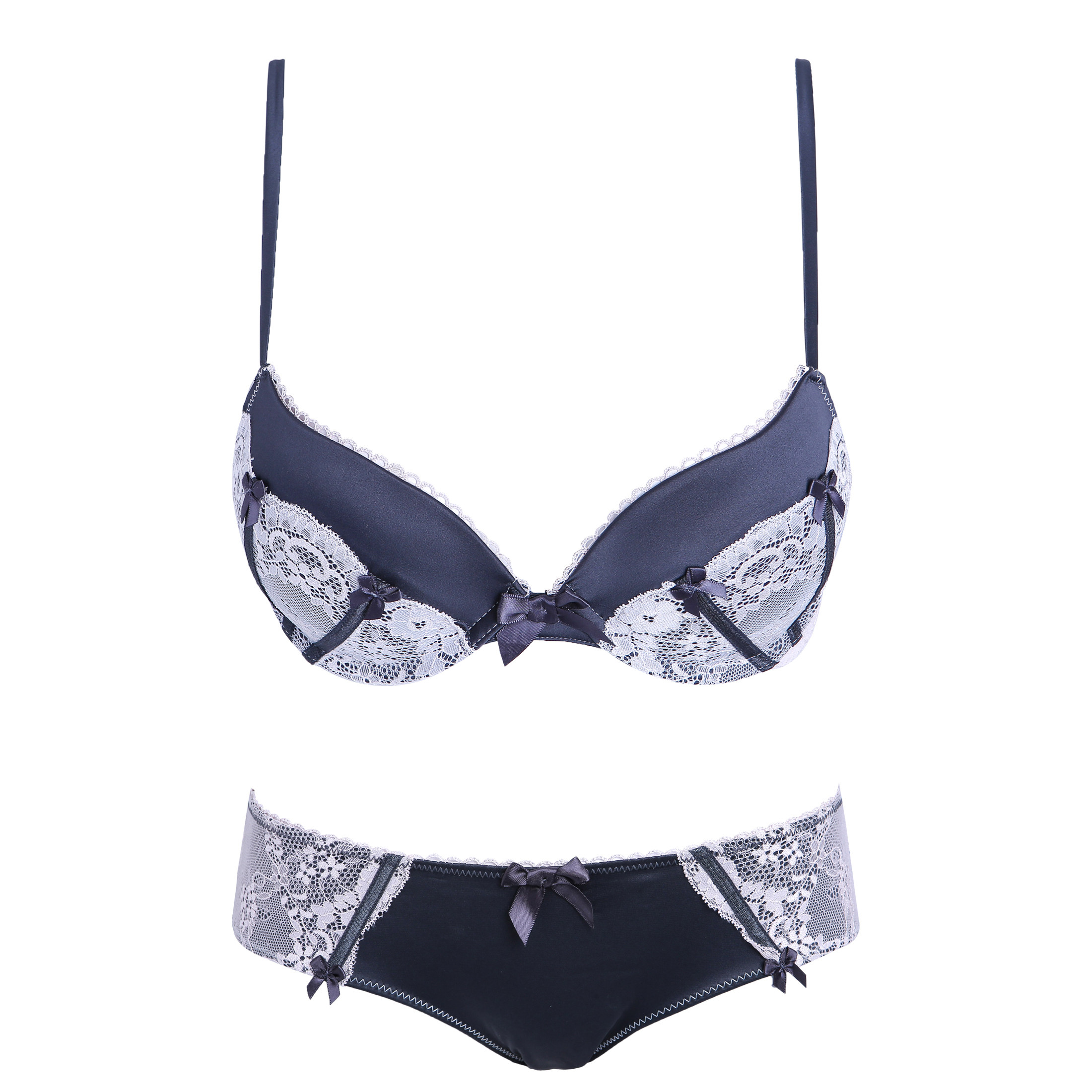 荷韵阁性感豹纹网红美背露肩前扣少女内衣套装小胸聚拢无钢圈文胸