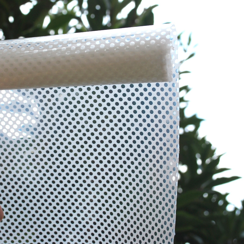 反光贴纸黑色网眼遮光玻璃贴膜白色小点窗户贴纸防晒半透明办公室玻璃