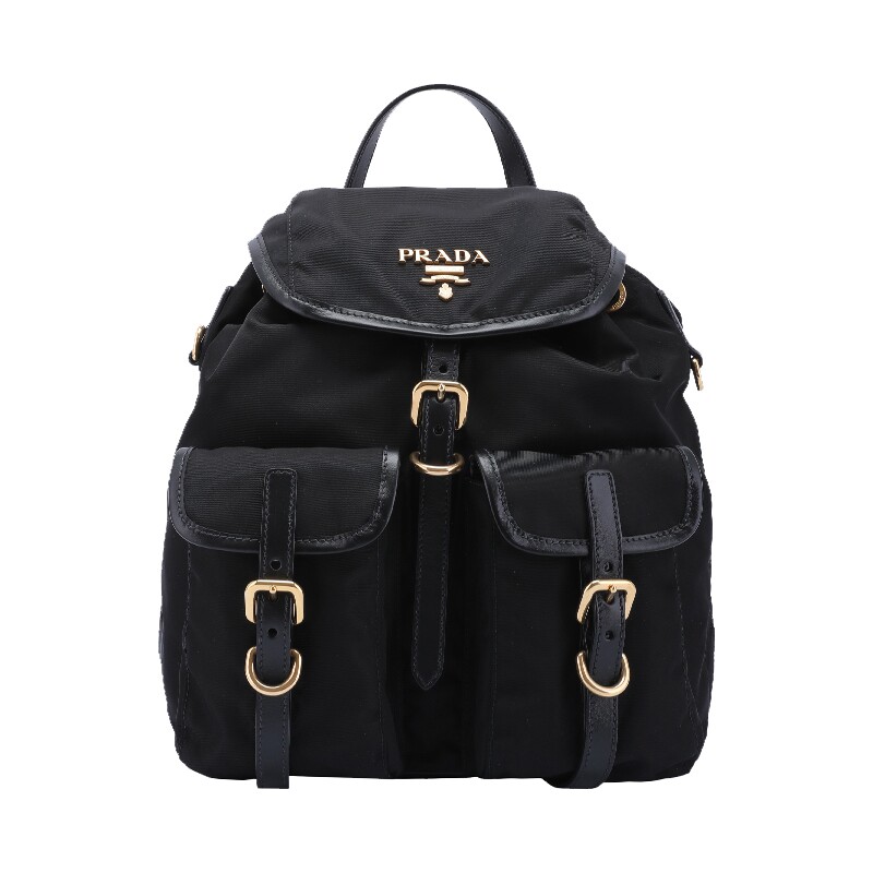 prada普拉达女士双兜抽带双肩包1bz677qxo双肩背包