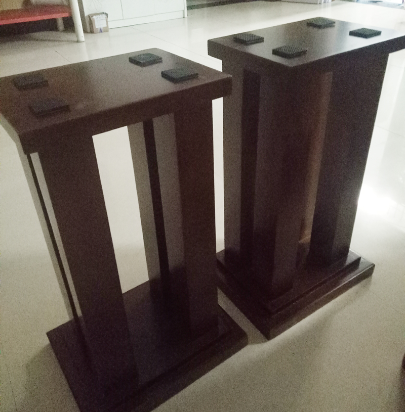 音箱星麦支架前置音响架子实木hifi书架脚架音响脚架