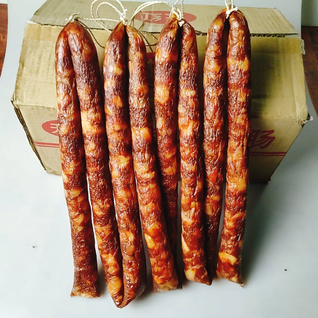 烟熏香肠天红腊味川味柴火麻辣咸味腊肠10斤香肠