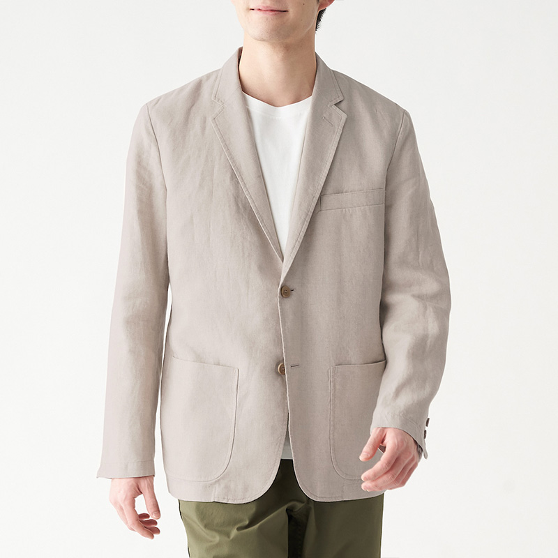 无印良品 MUJI 男式 法国亚麻 夹克 722307
