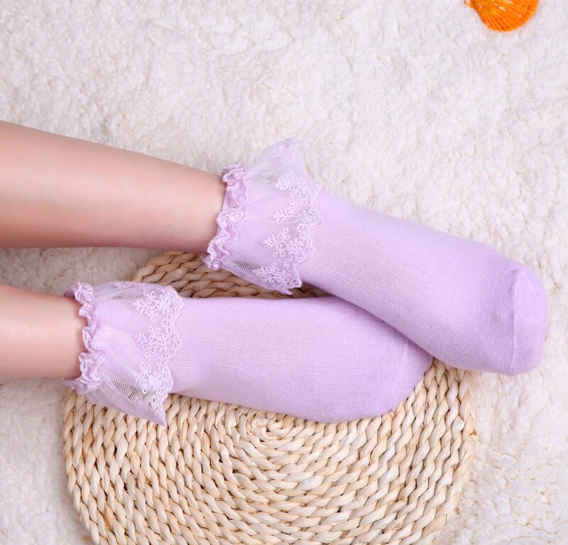 韩国全棉花边袜子短袜公主袜春夏薄森系纯棉白学生短袜日系女袜子