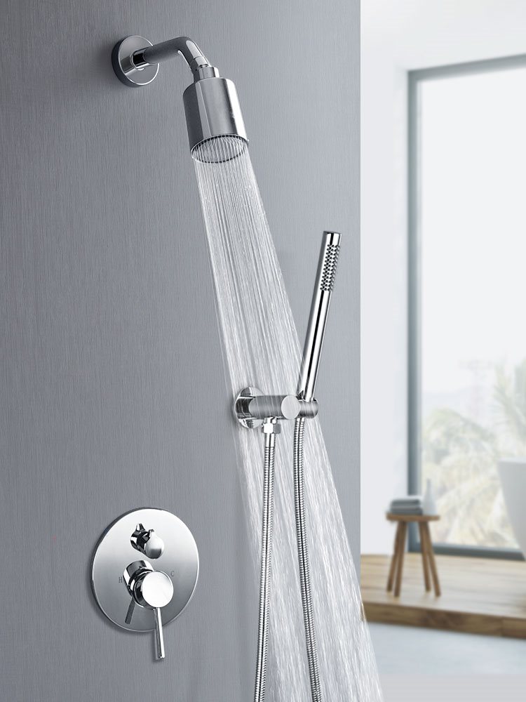 全铜装入墙式淋浴花洒酒店浴场民宿冷热旋转淋浴花洒龙头套装