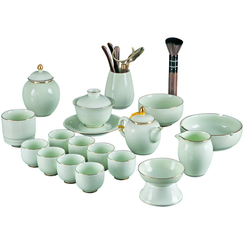 景德镇青瓷茶具套装家用办公室中式陶瓷功夫泡茶整套茶具