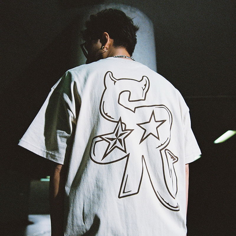 STA X RMD SR系列春夏国潮简约字母印花街头宽松圆领短袖T恤男