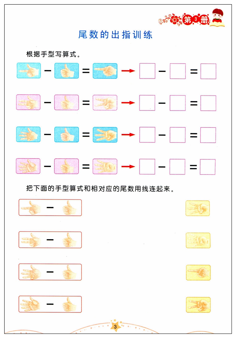 幼儿手脑速算手势图解图片