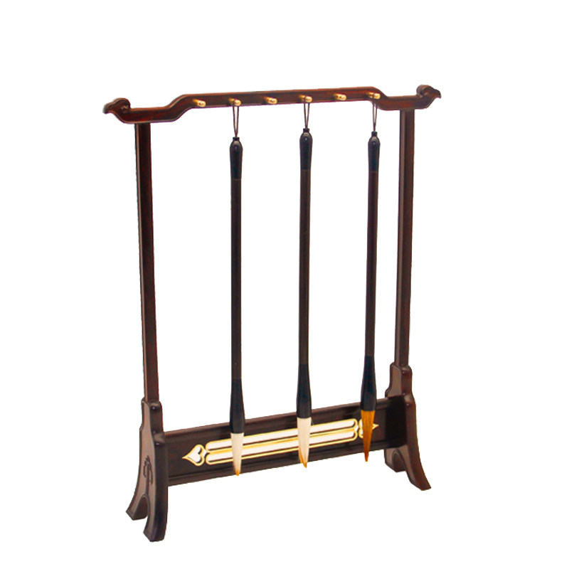 笔架毛笔架毛笔多功能笔挂古币祥云紫光实木酸枝笔架