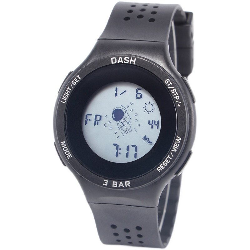 dash圆形轻薄时尚运动电子表多功能太空人表盘网红潮流国产腕表