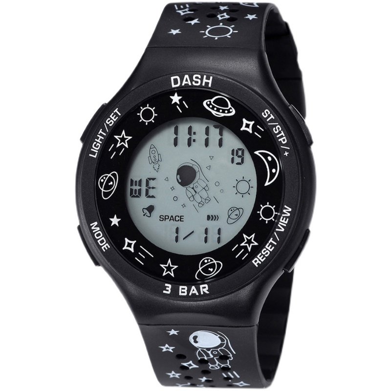 dash太空人涂鸦闹钟防水手表时尚轻薄运动运动学国产腕表