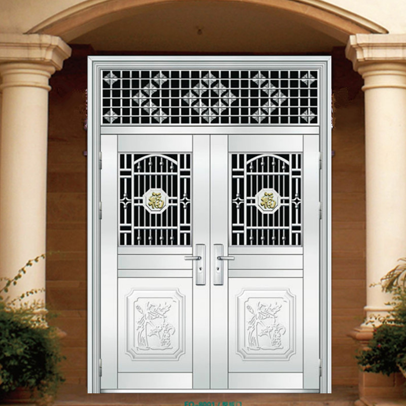 不锈钢304双开进户门乡村防盗定制玻璃大门家用进户门