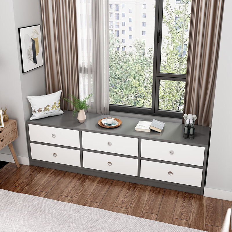 实木飘窗抽屉柜子阳台窗台柜置物矮柜地柜收纳飘窗柜