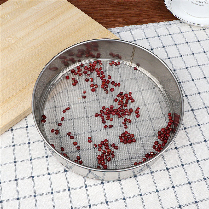 加厚不锈钢面筛面罗筛面粉筛子圆形过滤网加密型筛子筛芝麻面网筛