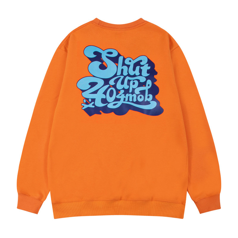 404mob印花圆领卫衣男女秋冬ins宽松oversize百搭卫衣