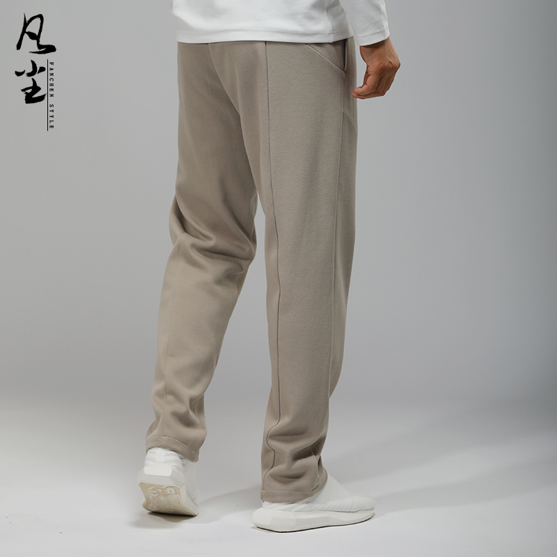 凡尘简约设计休闲裤男直筒宽松大码 春秋卫裤中国风男裤运动裤