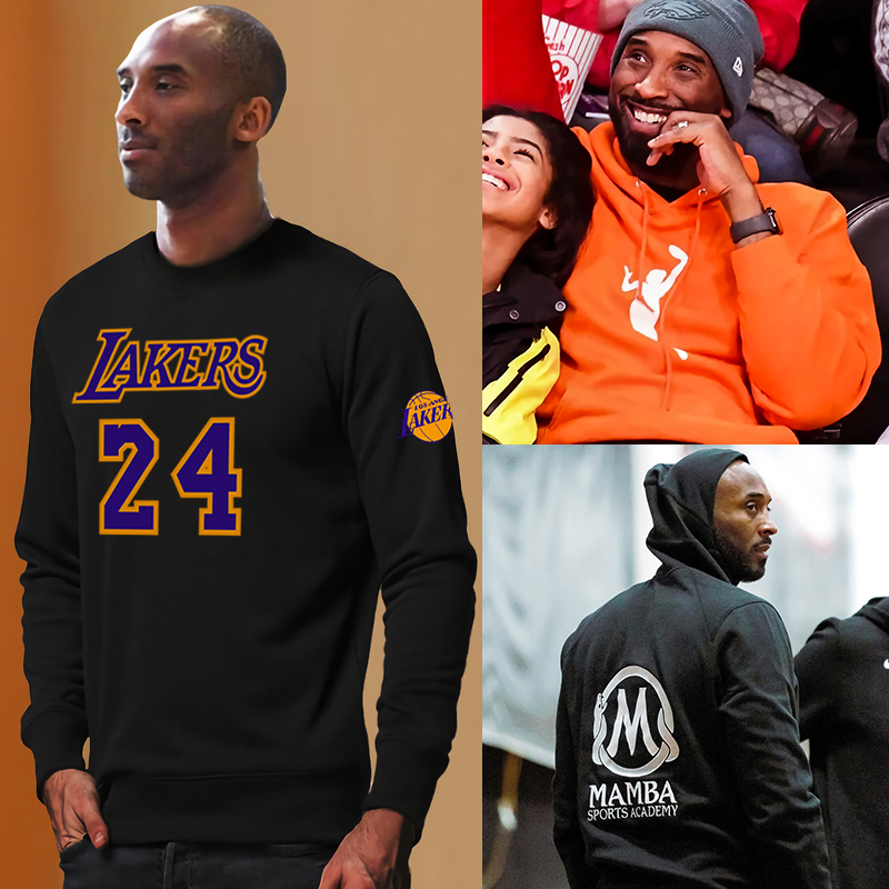 科比卫衣同款纪念24号圆领连帽湖人黑曼巴詹姆斯卫衣