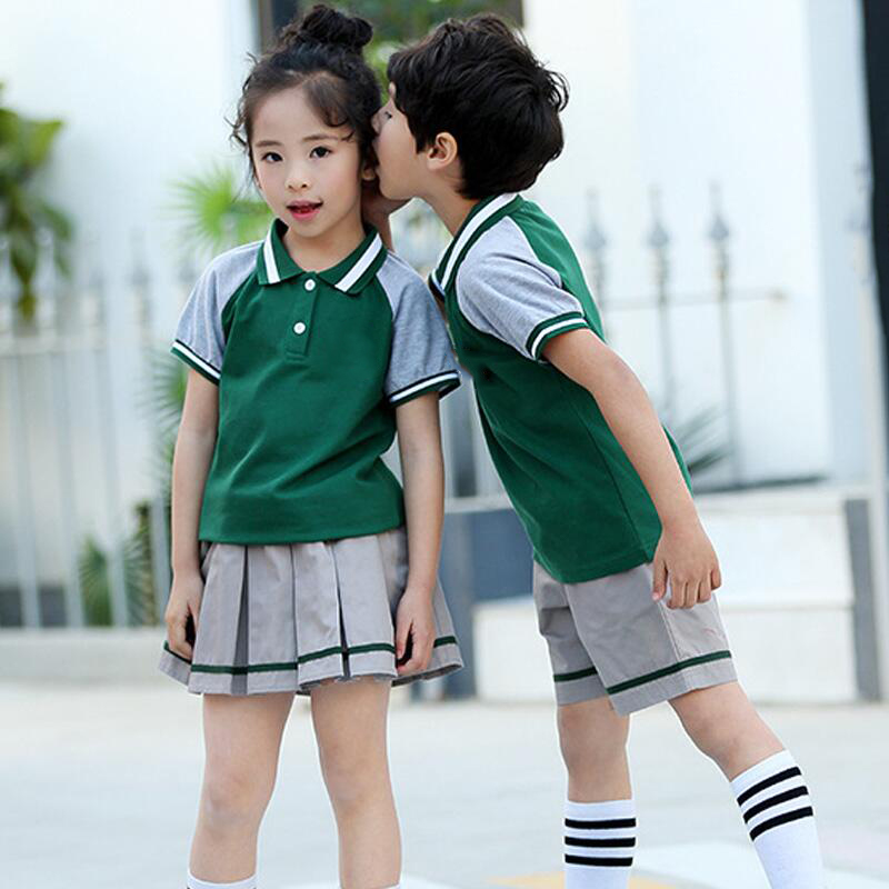 幼儿园园夏装小学生演出校服夏季2021新款纯棉短袖校服