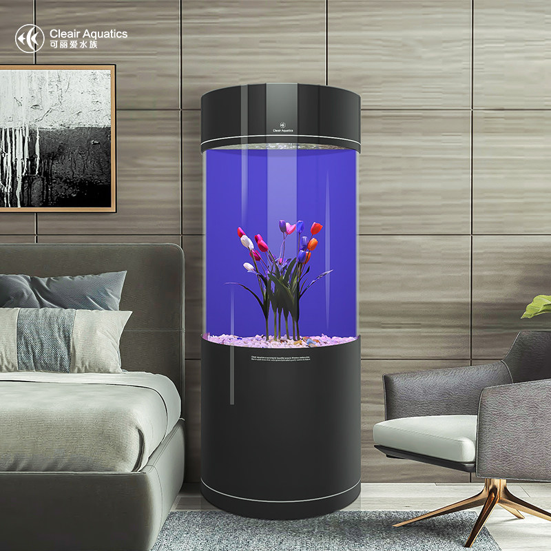 水族箱cleair可丽爱lsc亚克力观赏观赏鱼鱼缸立式半圆桌面缸