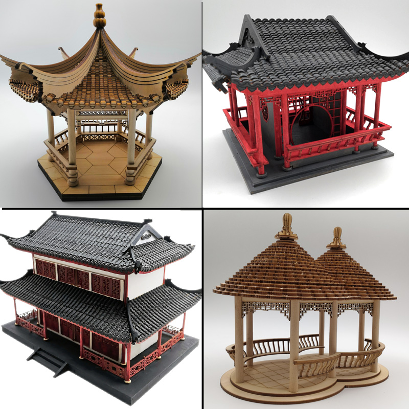 沙盘古建筑半榫diy木制手工拼装中式模型工艺礼品模型制作工具