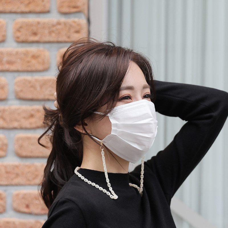 亚克力口罩链女挂脖装饰韩国复古玳瑁时尚防丢链条