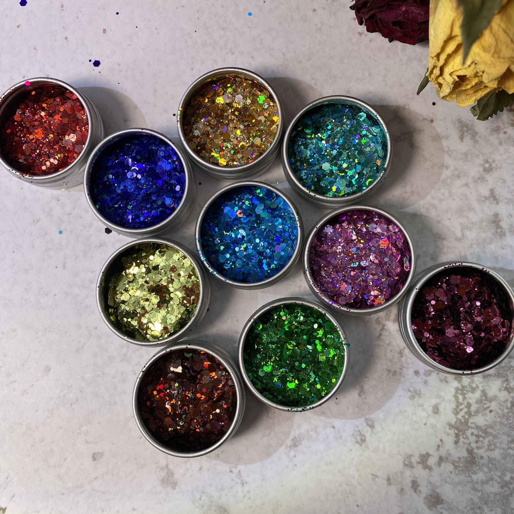 爆款混装超薄七彩美甲亮片贴片爆闪镭射银闪美甲工具