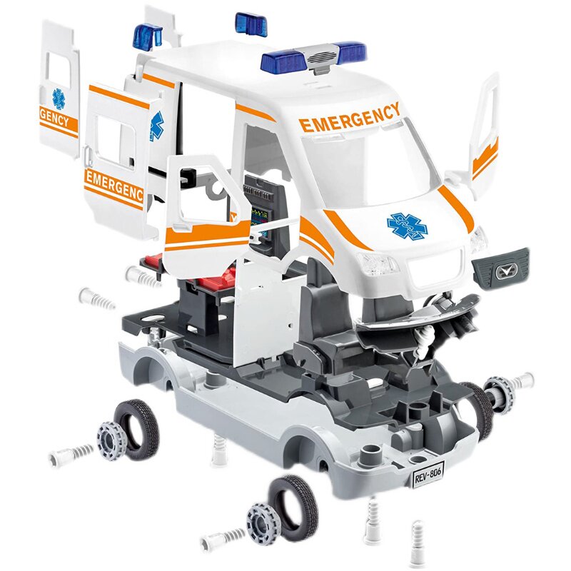 德国利华revell组装玩具车医院救护车儿童动手拼装塑料积木