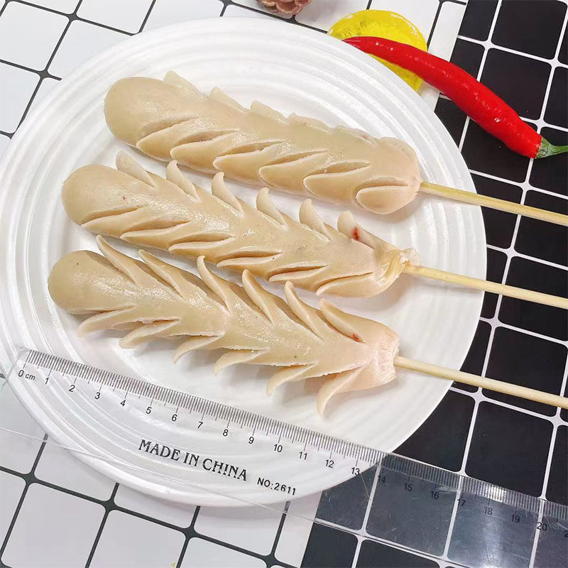 德邻墨鱼15串8包开花肠烤火腿肠冷冻半成品街边鸡肉丸