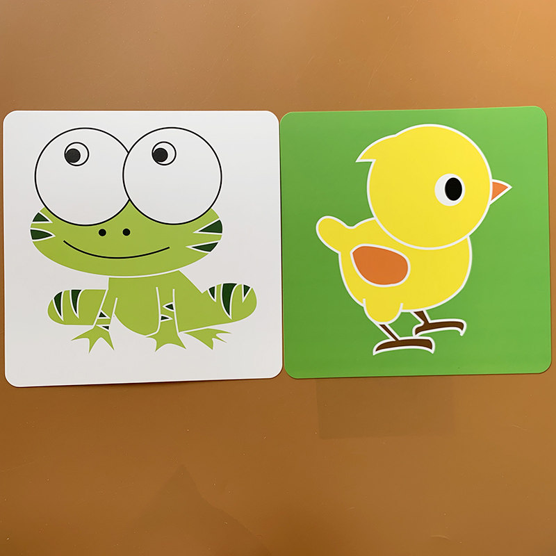 彩色宝宝视觉卡片0-1-3岁色彩颜色识图轮廓卡轮启蒙认知书