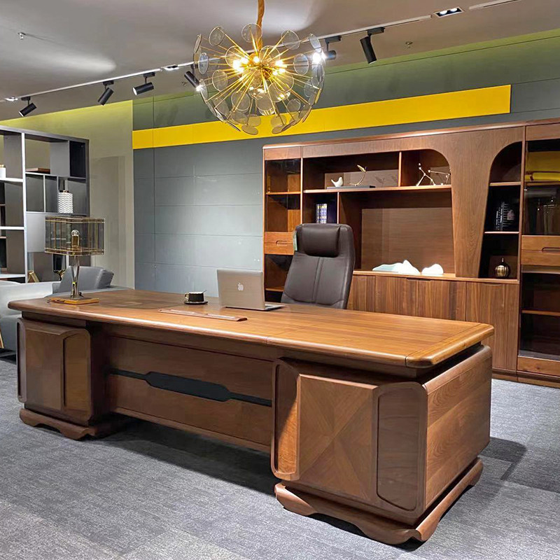 办公乐威轩老板大班台现代简约总裁办公家具大气办公桌大班台