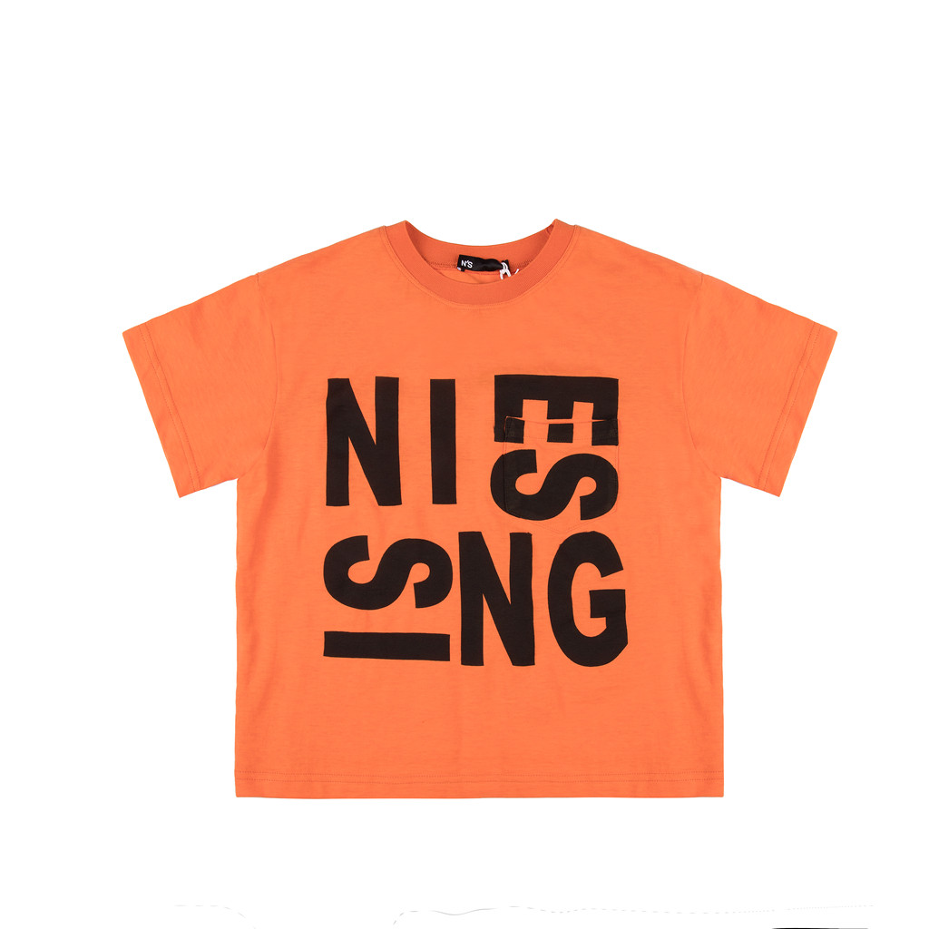 niessing尼辛logo字母印花儿童夏季全棉圆领短袖t恤